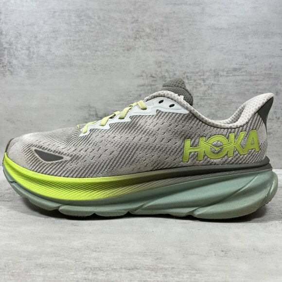 Hoka One One Clifton 9 GTX Gore-tex Running Shoes - Men's Size 10.5 - Gray - Picture 1 of 10